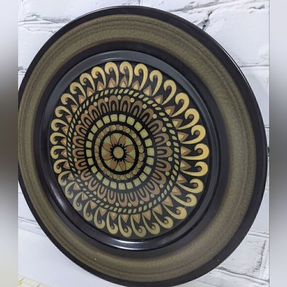 Vintage Mikasa Majora Terazzo Stoneware Chop plate 12", serving plate - Picture 6 of 6